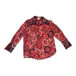 Alex & Lili Mandala Floral V-Neck Blouse